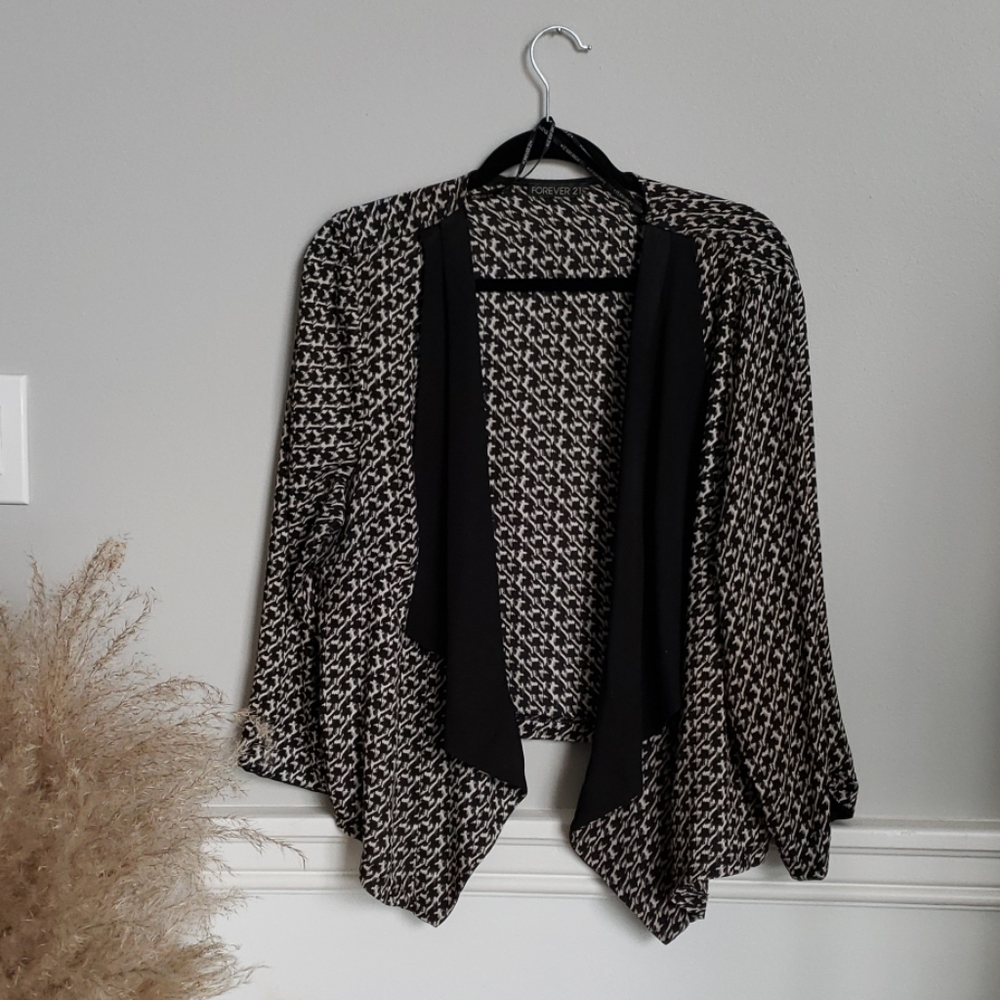 Forever 21+ Distorted Houdstooth Blazer